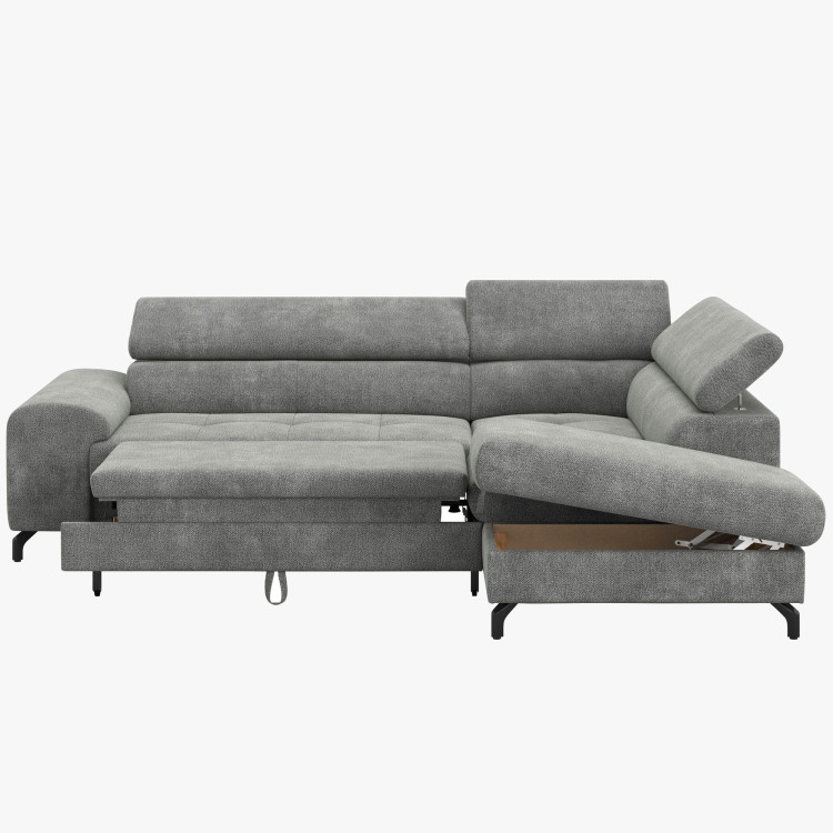 Rücksitzgarnitur mit Schlaf- und Stauraumfunktion - Rechts, Platinfarbe