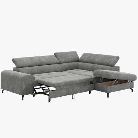 Rücksitzgarnitur mit Schlaf- und Stauraumfunktion - Rechts, Platinfarbe