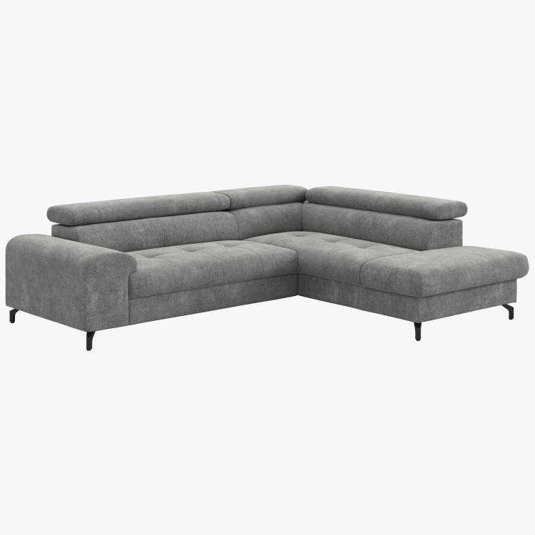 Rücksitzgarnitur mit Schlaf- und Stauraumfunktion - Rechts, Platinfarbe