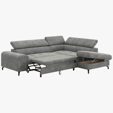 Rücksitzgarnitur mit Schlaf- und Stauraumfunktion - Rechts, Platinfarbe