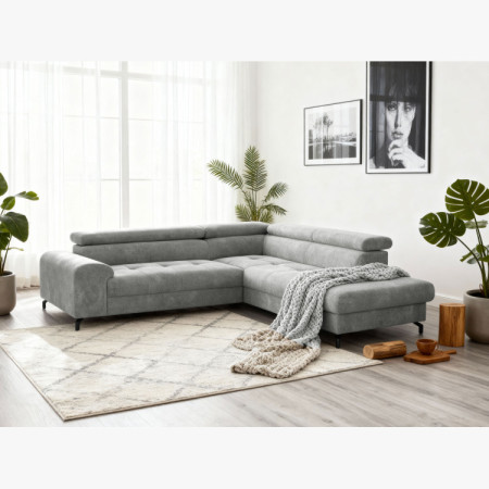 Rücksitzgarnitur mit Schlaf- und Stauraumfunktion - Rechts, Platinfarbe