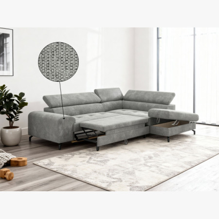 Rücksitzgarnitur mit Schlaf- und Stauraumfunktion - Rechts, Platinfarbe