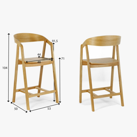 Ganz aus Holz, Barhocker aus Eiche