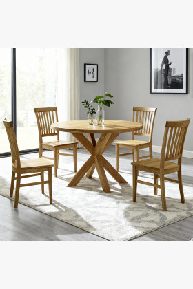 Jídelní set Holger & Rain – massiver Eichenholz-Tisch und robuste Stühle