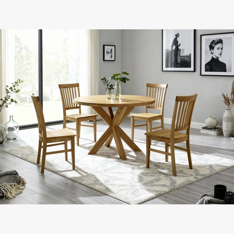 Jídelní set Holger & Rain – massiver Eichenholz-Tisch und robuste Stühle