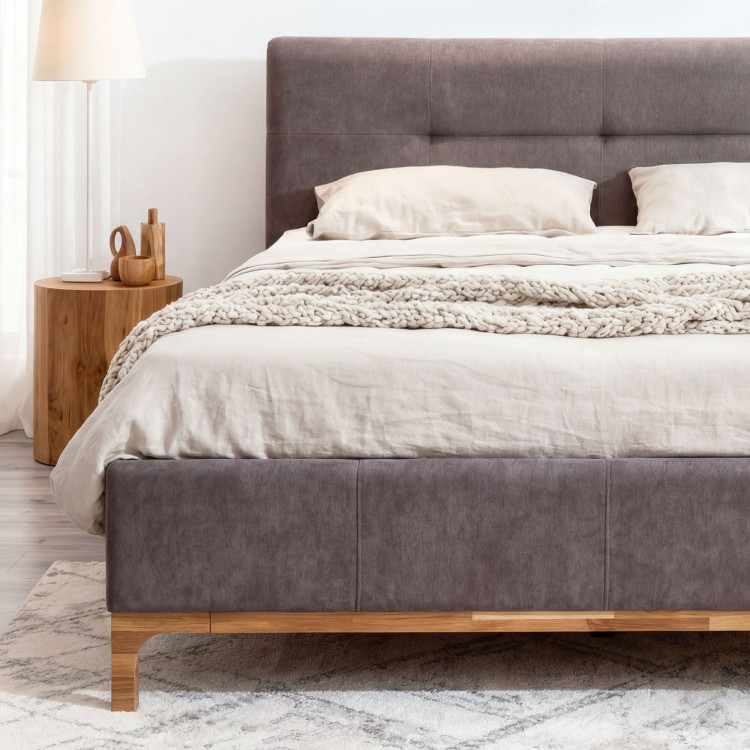 Stoffbett auf Beinen mit Stauraum 180, braun Mercur