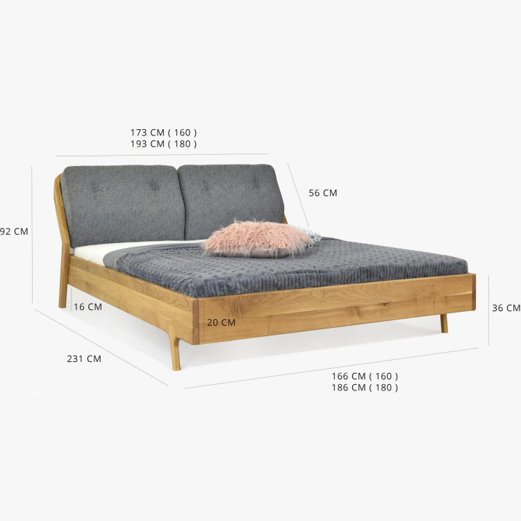 Luxusiges Eichenbett Milenium 180x200 cm - Massivholz