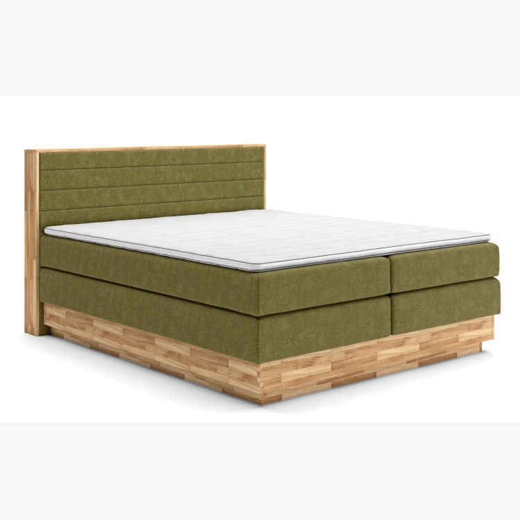Postbett Boxspring mit Stauraum, Moneta 160 grün