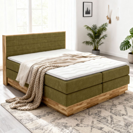 Postel boxspring mit Stauraum, Moneta 180 grün