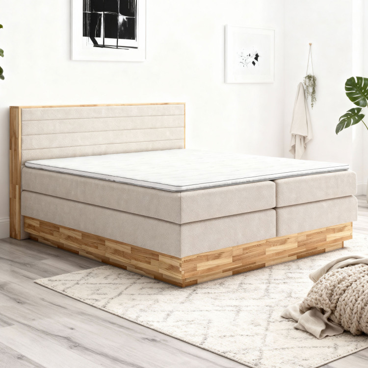 Postel Boxspring mit Stauraum, Moneta 180 Beige
