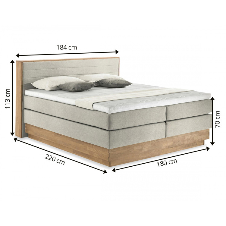Postel Boxspring mit Stauraum, Moneta 180 Beige