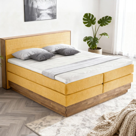 Postel Boxspring mit Stauraum, Moneta 180 Senf
