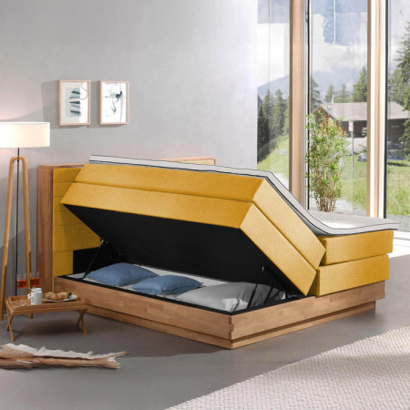 Postel Boxspring mit Stauraum, Moneta 180 Senf