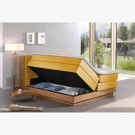 Postel Boxspring mit Stauraum, Moneta 180 Senf