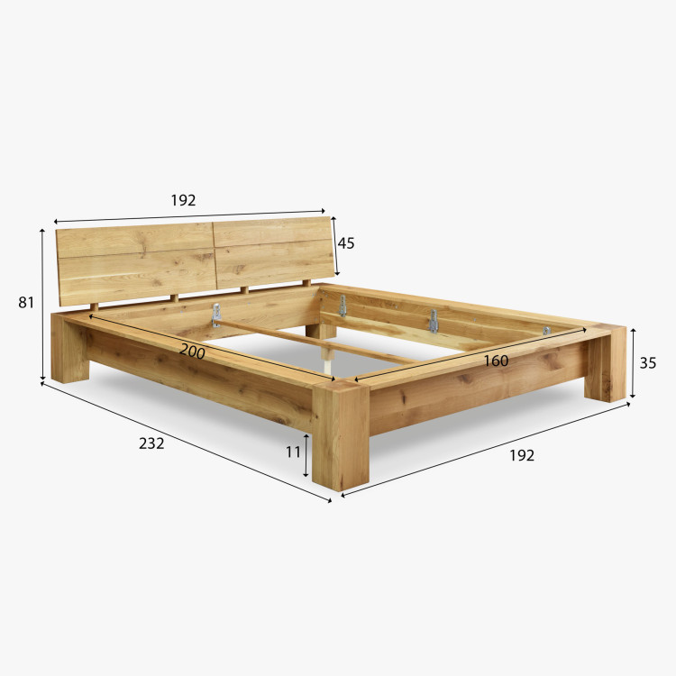 Massives Eichenbett 160 x 200 cm