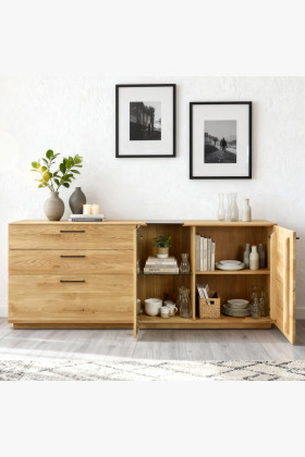 Dubová Kommode 191 cm breit mit Glas und Türen 2