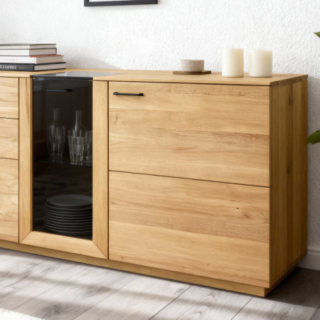 Dubová Kommode 191 cm breit mit Glas und Türen