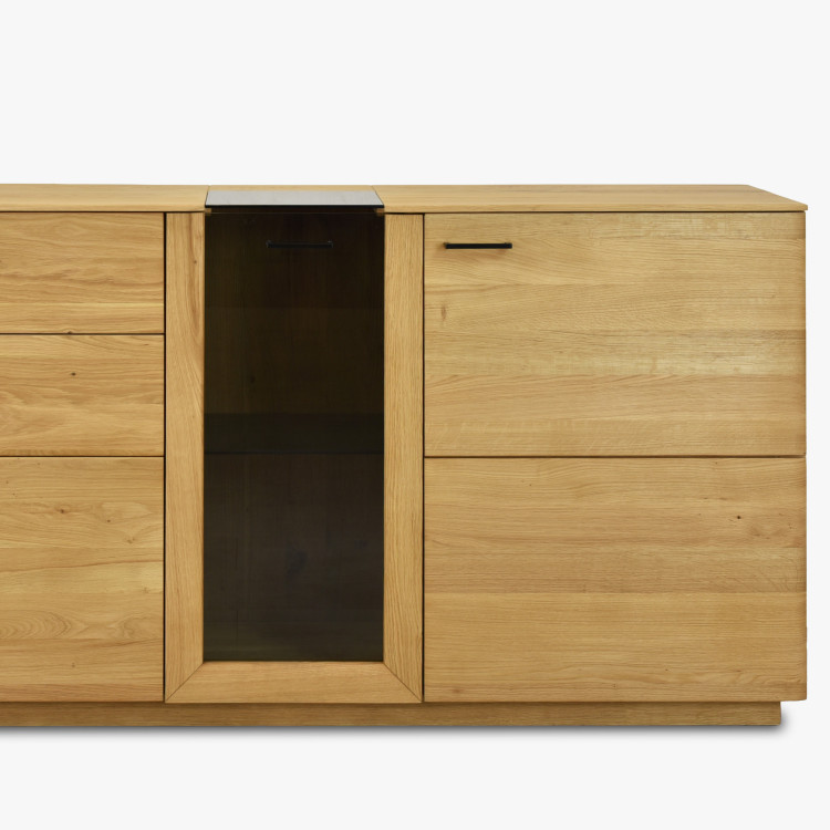 Dubová Kommode 191 cm breit mit Glas und Türen