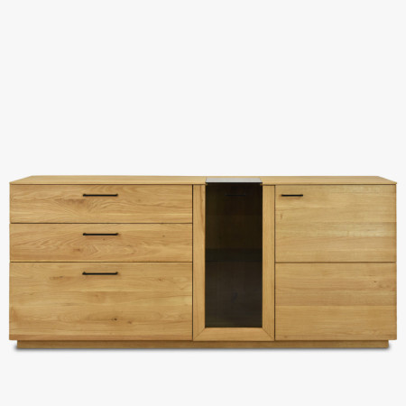 Dubová Kommode 191 cm breit mit Glas und Türen