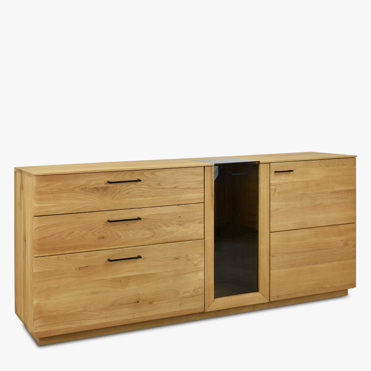 Dubová Kommode 191 cm breit mit Glas und Türen