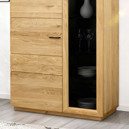 Zweiturige Eichenvitrine mit Glastüren