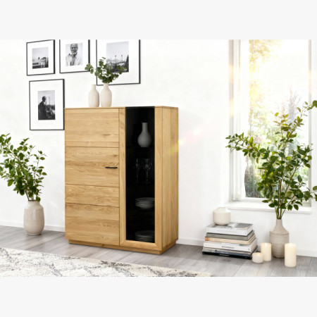 Zweiturige Eichenvitrine mit Glastüren