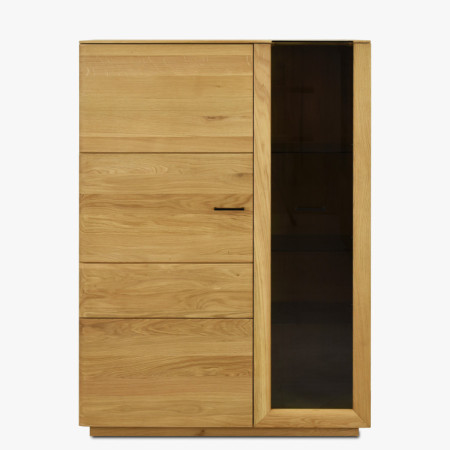 Zweiturige Eichenvitrine mit Glastüren