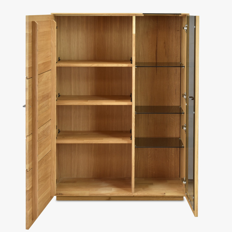 Zweiturige Eichenvitrine mit Glastüren