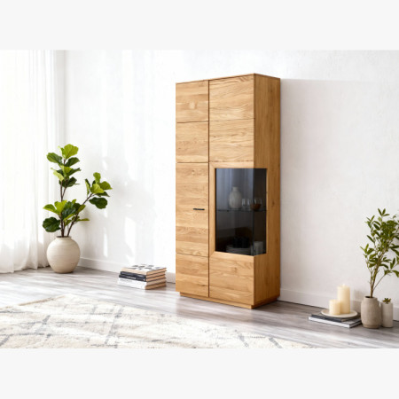 Obývací Wand aus Eichenholz Vitrine, Regale und TV-Kommode