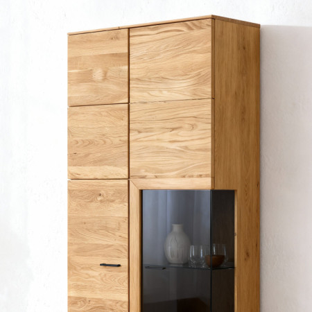 Obývací Wand aus Eichenholz Vitrine, Regale und TV-Kommode