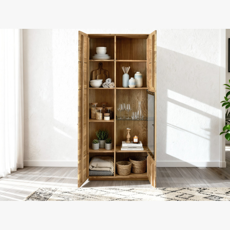 Obývane Wand aus Eichenholz Vitrine und TV-Kommode