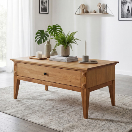 Eiche Couchtisch auf Beinen 100 x 60 cm