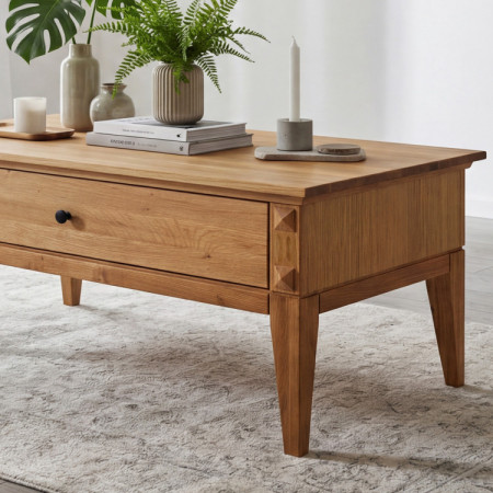 Eiche Couchtisch auf Beinen 100 x 60 cm