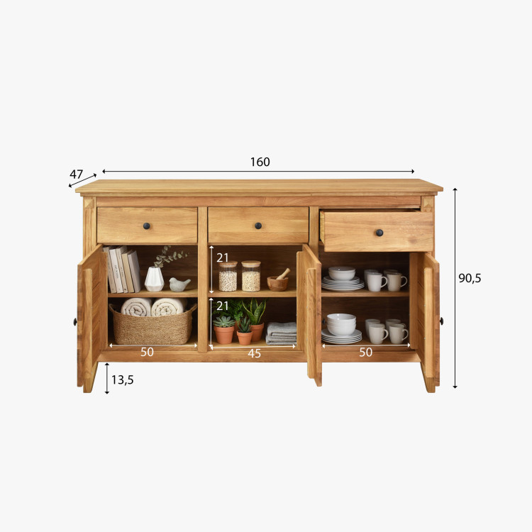 Dubische Kommode mit Türen im rustikalen Stil