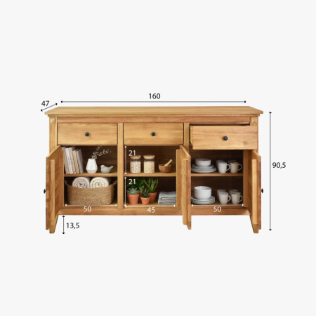 Dubische Kommode mit Türen im rustikalen Stil