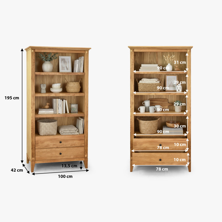 Eichenregal im rustikalen nordischen Stil