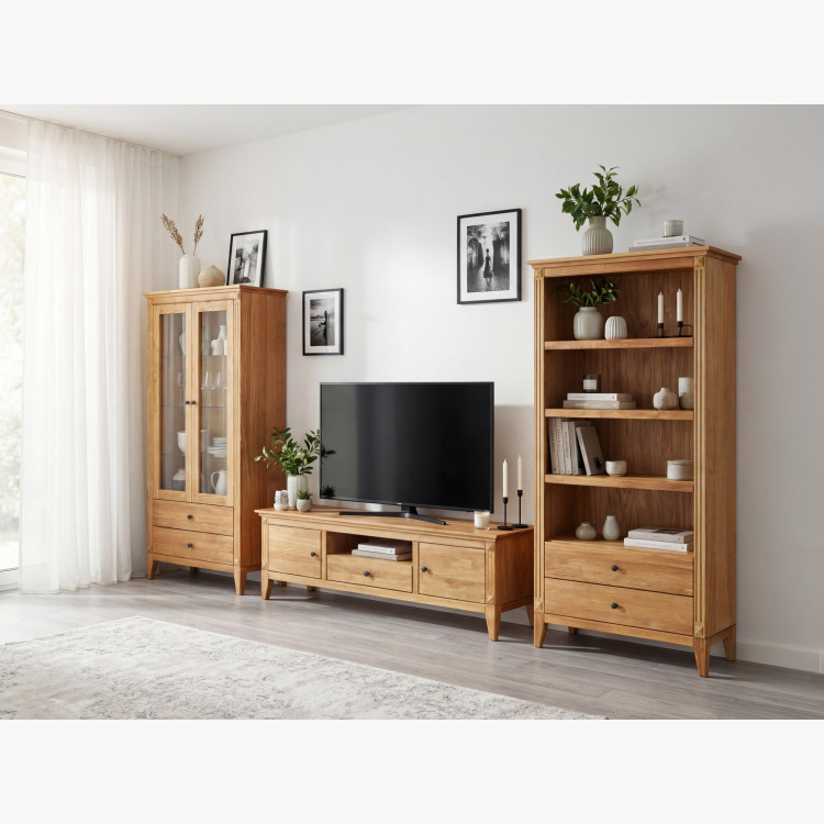 Sitzgruppe für das Wohnzimmer im rustikalen nordischen Stil aus Eiche