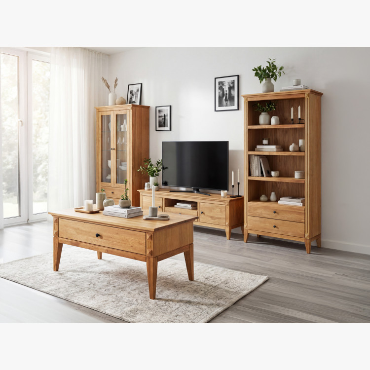 Sitzgruppe für das Wohnzimmer im rustikalen nordischen Stil aus Eiche