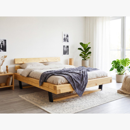 Postel aus Massivholz auf Beinen, Laura Fichte 180 x 200 cm