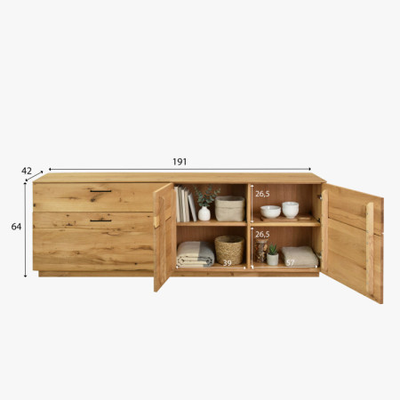 Eiche TV-Kommode 191 cm breit