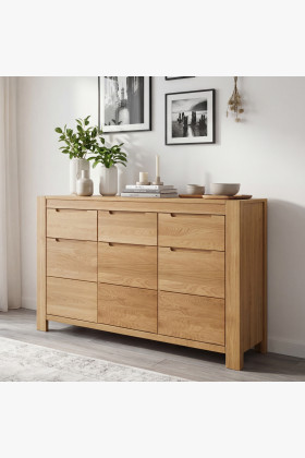 Eiche Kommode mit Türen und Schubladen