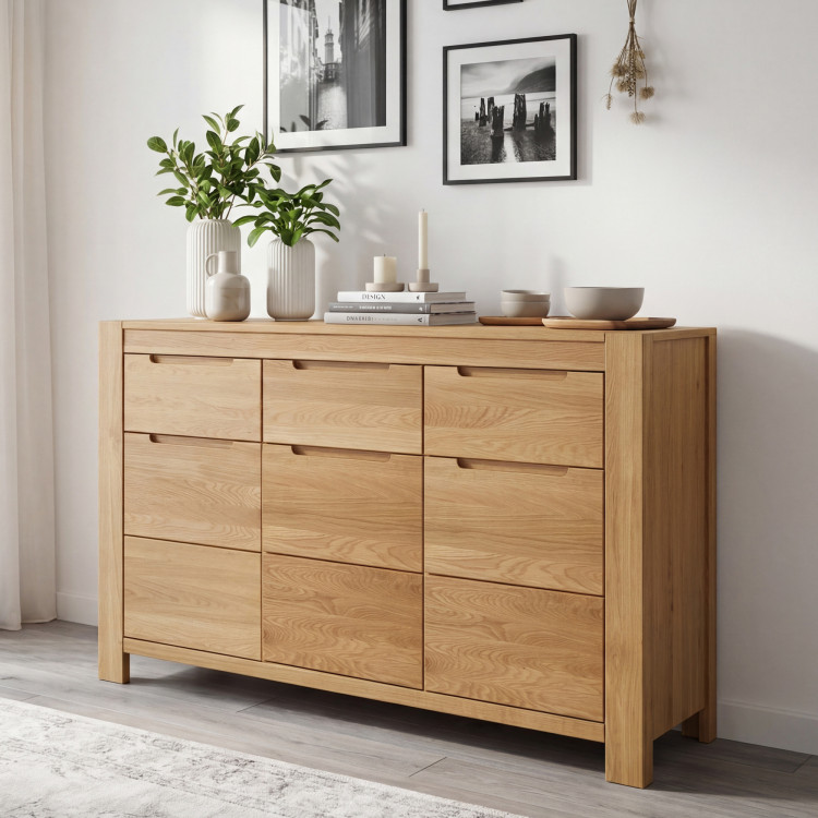 Eiche Kommode mit Türen und Schubladen