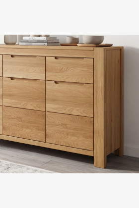 Eiche Kommode mit Türen und Schubladen 2