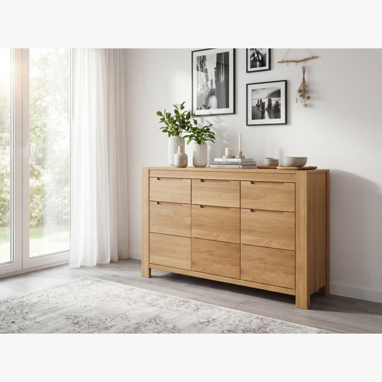 Eiche Kommode mit Türen und Schubladen