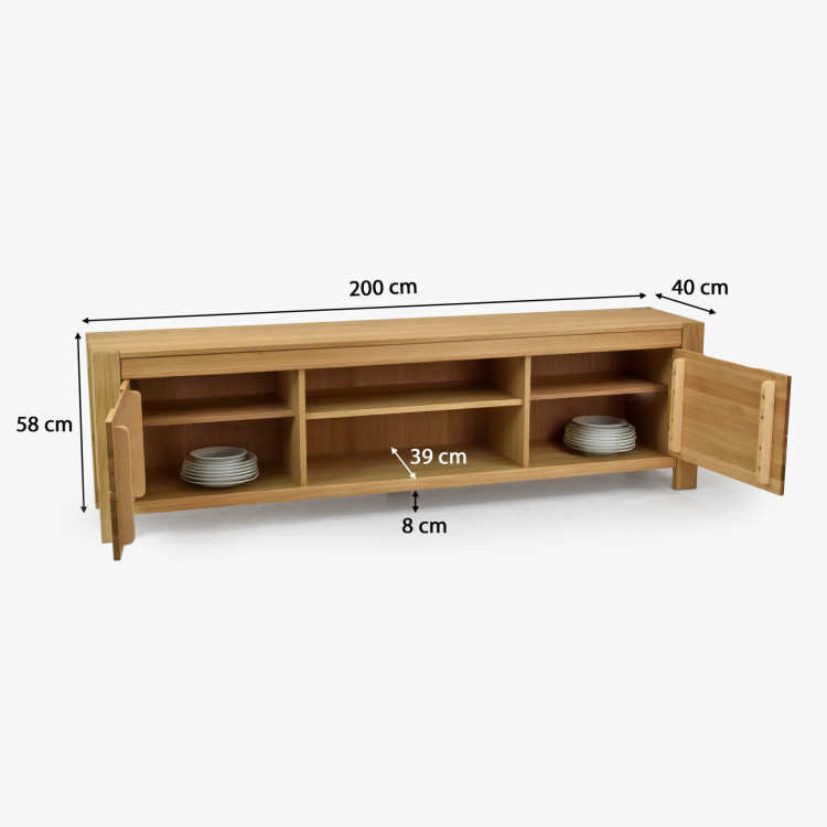 Eiche TV-Kommode 200 cm breit