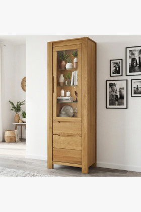 Eiche Vitrine mit Glastür(en)