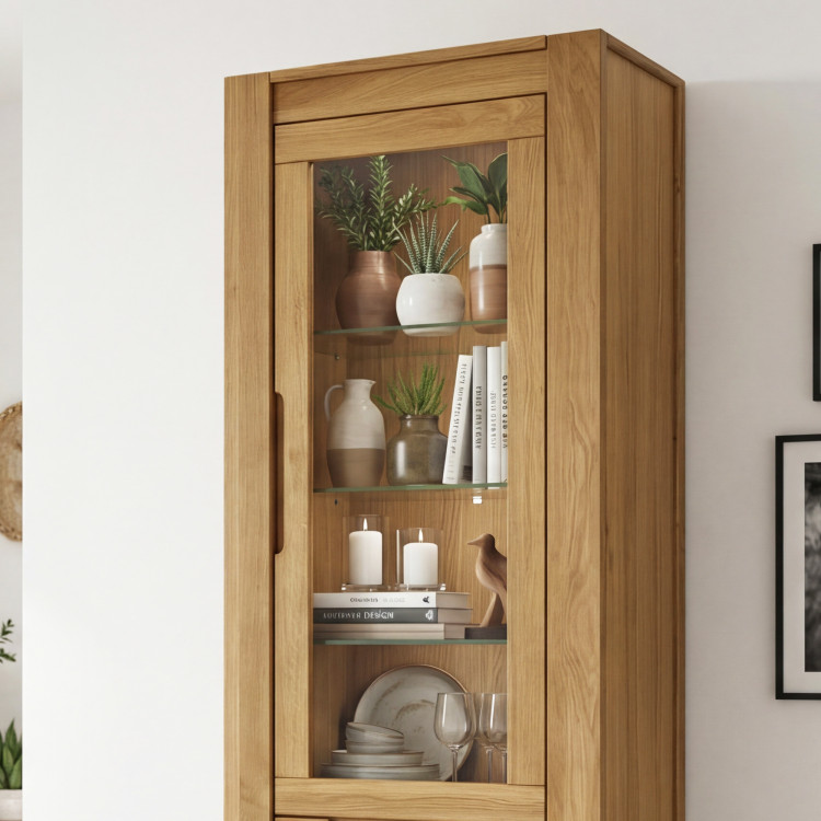 Eiche Vitrine mit Glastür(en)