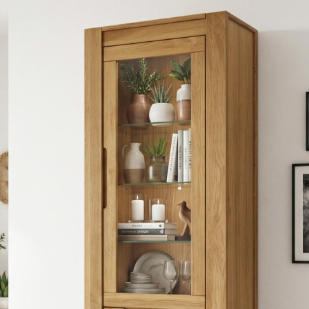 Eiche Vitrine mit Glastür(en)