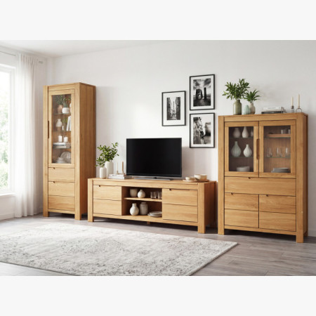 Eiche Vitrine mit Glastür(en)