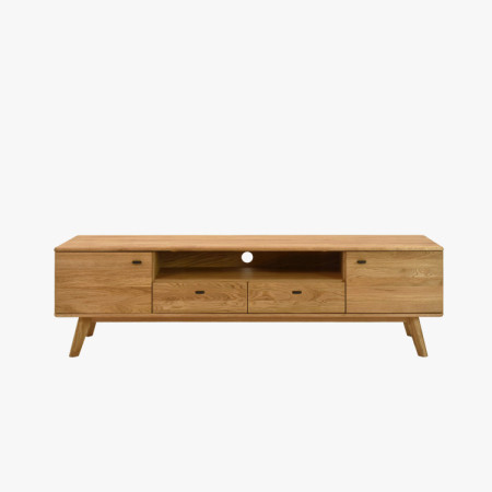 Massive TV-Kommode Eiche auf Beinen 200 cm breit